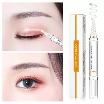 Двойной крем-клей для век Натуральный невидимый водонепроницаемый Перманентный перманентный фиксатор Бесследное средство для больших глаз Быстросохнущая женская студенческая косметика One (free Y stick)