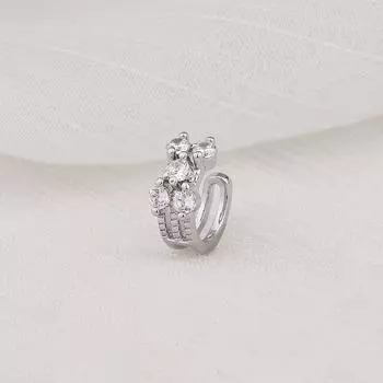 Двойной крест клипса для ушей Feng Shui Drop V-образная вспышка дрель ушная косточка клипса ряд дрель мужская сережка клипса изысканная copper