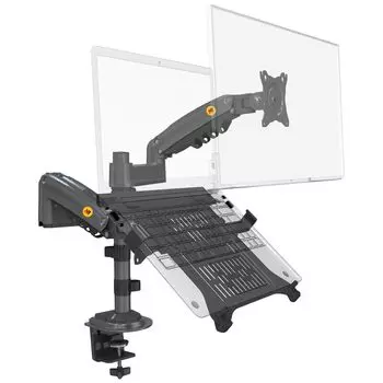 Двойной кронштейн для ноутбука, совместимый с дюймовой грузоподъемностью, 2 экрана с двойным кронштейном для дисплея, 2 в 1, газовая пружина, тип втулки, зажимной кронштейн для монитора