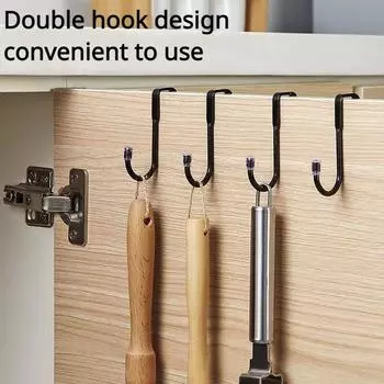 Двойной крючок типа S, без отверстия для двери, задний висящий крючок для пальто, многофункциональный крючок для кухни, ванной комнаты, дверца шкафа, S крючок one