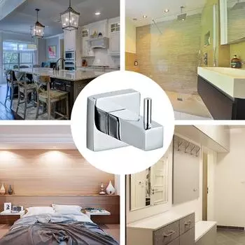 Двойной крючок, вешалка для полотенец, одежды, сверхмощный крючок из нержавеющей стали Round Double Hook