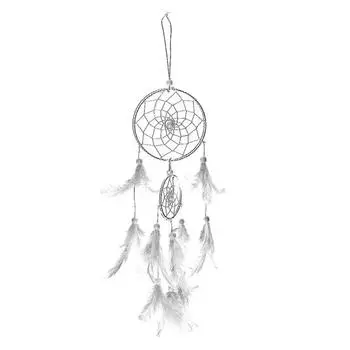 Двойной круг перо ремесло Ловец снов колокольчик домашний свадебный декор орнамент белый