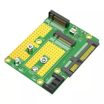 Двойной М.2(NGFF) Карта адаптера SSD-Dual SATA3 поддерживает твердотельный накопитель M.2 2230/2242/2260