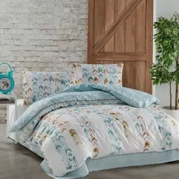 Двойной махровый хлопковый пододеяльник мятный