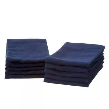 Двойной марлевый набор из 10 полотенец для рук, сделано в Японии, полотенце Senshu 32 x 33, темно-синее (приблизительно. см) тёмно-синий
