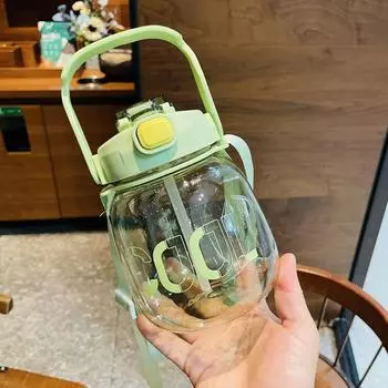 Двойной напиток 1100 мл Big Belly Cup портативная ручка ремень пластиковая трубочка чашка Big Belly Water Cup 1100ML