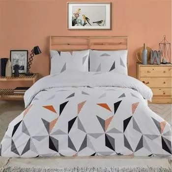 Двойной пододеяльник Nuvomon Roy, серый/оранжевый