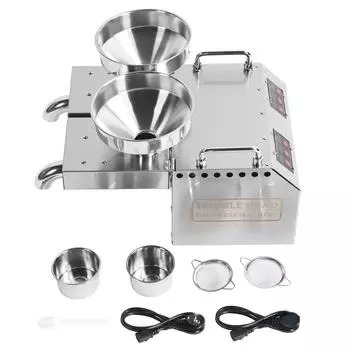 Двойной пресс для масла, высокий выход масла, горячий и холодный пресс из нержавеющей стали, небольшой автоматический экстрактор масла 220V EU Plug