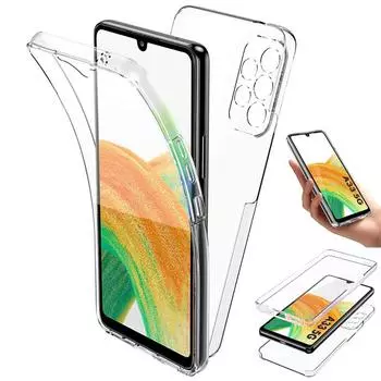 Двойной прозрачный силиконовый чехол на 360° для Samsung Galaxy A53 A73 A33 A22 A13 A52S A12 A51 S21 S22 Redmi Note 11 10C iPhone 13 12 11 Pro Max передняя задняя крышка iPhone 6S Plus чистый