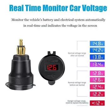 Двойной QC 3.0 USB зарядное гнездо адаптер питания прикуривателя для BMW F900XR R1200GS R1250GS R1200RT Tiger 800 900 Yamaha синий