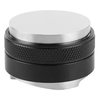 Двойной распределитель кофе, выравниватель, регулируемый тампер для кофейного порошка с 3 наклонными скатами/плоский 51mm/2in чёрный