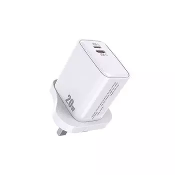 Двойной разъем для быстрой зарядки PD20W, высокоэффективная быстрая зарядка, зарядка нескольких устройств, легкий вес US Plug белый