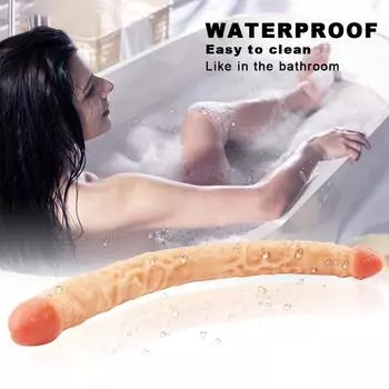 Двойной реалистичный фаллоимитатор, мягкие фаллоимитаторы, секс-игрушки для женщин, пар, пенис, анальная пробка, женская мастурбация 42cm