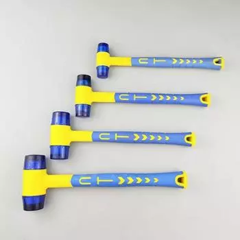 Двойной резиновый молоток со съемной круглой головкой и нескользящей ручкой для самостоятельной установки, инструмент для ремонта и обработки древесины as the picture