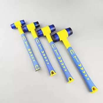 Двойной резиновый молоток со съемной круглой головкой и нескользящей ручкой для самостоятельной установки, инструмент для ремонта и обработки древесины B