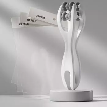 Двойной роликовый массажер для акупунктурных точек пальцев, ручной массажер для снятия усталости пальцев, улучшения кровообращения серый