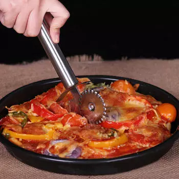 Двойной роликовый нож для пиццы, щипцы для теста, круглая варочная панель, нож с кружевным колесом серебряный