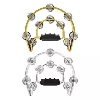 Двойной ряд бубен ударные инструменты кольцо бубен портативный смешной золотой