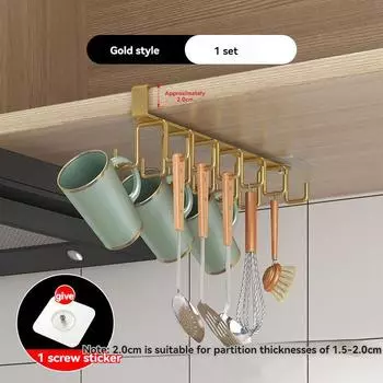 Двойной ряд держателей для кофейных чашек, подставка для полки, многофункциональный кухонный шкаф, органайзер для хранения мелочей, вешалка