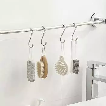 Двойной S-образный крючок для задней двери из нержавеющей стали, без дырокола, дверной шкаф, дверца шкафа, разные вещи, универсальный крючок, органайзер для кухни и ванной комнаты