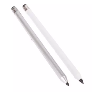 Двойной сенсорный экран стилус карандаш емкостный конденсатор ручка для планшета телефона серебряный