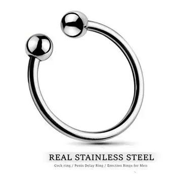 Двойной шар из нержавеющей стали, головка члена, кольцо для пениса, увеличение оргазма, секс-игрушки, товары для задержки эякуляции, стопорное кольцо 25mm