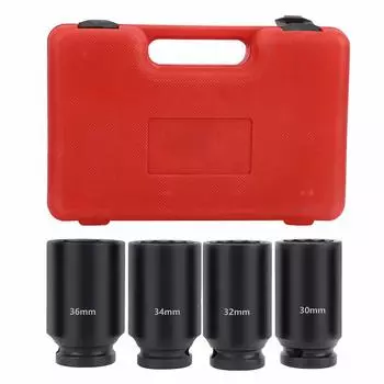 Двойной шестигранник дюймовый привод 79 мм 4 шт. ударная головка высокая твердость хром молибденовая сталь двойной шестигранник дюймовый привод 1/2 / 3.1 дюйма 30 мм/32 мм/34 мм/36 мм 1/2