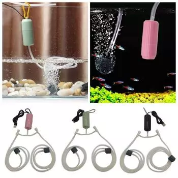 Двойной шланг для аквариума, кислородный воздушный насос, бесшумный кислородный аэратор, небольшой кислородный насос для аквариума Black-Single Hose