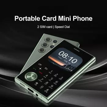 Двойной SIM-модуль, модный кнопочный мини-мобильный телефон 2G GSM, быстрый набор, волшебный голос, портативная функция, сотовые телефоны, порт 3,5 мм Without TF card золотой