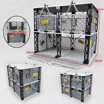 Двойной слой Chainnet Prison Building Blocks Figures Monster Zombie Dinosaur Model Captition cell Bricks Children Gifts Boy Toys