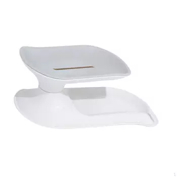 Двойной слой мыльница лоток сушилка чехол для сушки губки держатель для ванной комнаты белый