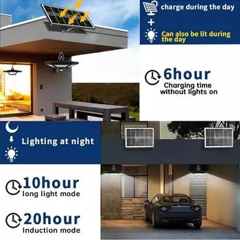 Двойной солнечный светильник с датчиком движения для улицы, помещения, светодиодный светильник длиной 5 м с дистанционным управлением для амбара, гаража, сада, дома White-6000K