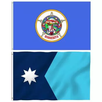 Двойной сшитый флаг Миннесоты 90x150 см, устойчивый к выцветанию для празднования фестиваля A