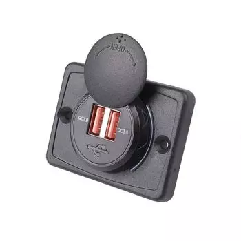 Двойной USB 3.1a Qc3.0 Автомобильное зарядное устройство Автомобильная розетка прикуривателя для морского мотоцикла Лодка Rv Модификация Зарядное устройство чёрный