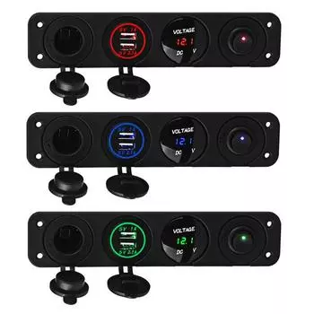 Двойной USB-адаптер для зарядного устройства, розетка 12 В 24 В, автомобильный модифицированный автомобиль, водонепроницаемый красный