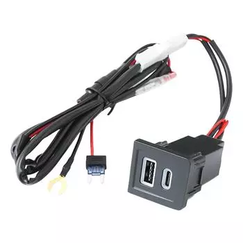 Двойной USB автомобильный разъем для зарядного устройства Type C PD+QC3.0 USB C автомобильный адаптер для зарядки телефона розетка для VW Multivan T5 2003-2015 CHINA