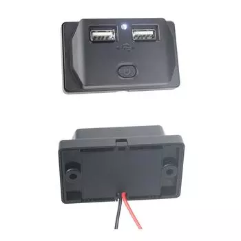 Двойной USB автомобильный разъем для зарядки, водонепроницаемый и пылезащитный, со светодиодным индикатором, адаптер питания для кемпера, грузовика, квадроцикла, лодки, автофургона