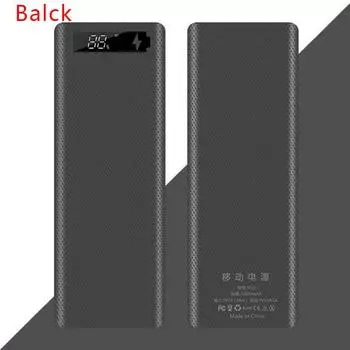 Двойной USB Diy ЖК-дисплей 10X18650 Чехол для батареи Зарядное устройство для внешнего аккумулятора чёрный