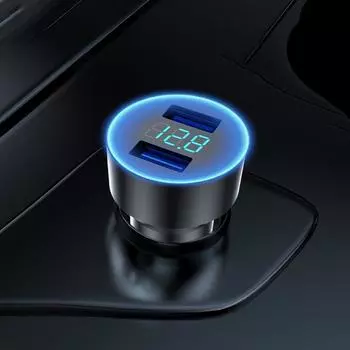 Двойной USB Напряжение Цифровой Дисплей Мини Автомобильное Зарядное Устройство Для Iphone Android Планшета Грузовика Транспортных Средств 12-24 В Быстрая Зарядка Адаптер Питания чёрный