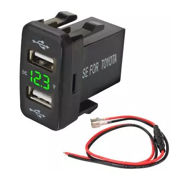 Двойной USB QC автомобильный разъем зарядного устройства новый 4.2A двойной USB адаптер питания для автомобиля USB Toyota зарядное устройство быстрая зарядка 12-24 В для мобильного телефона Blue light