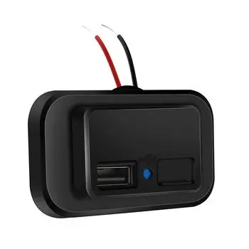 Двойной USB-разъем 3,1 А, автомобильный адаптер для зарядки, розетка 12–24 В с пылезащитным колпачком для автомобиля, автобуса, грузовика, автофургона чёрный