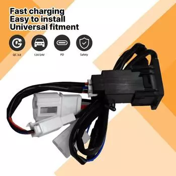 Двойной USB разъем для быстрой зарядки PD+QC3.0, автомобильный адаптер для телефона, автомобильное зарядное устройство для VW Multivan T5 03-15 чёрный