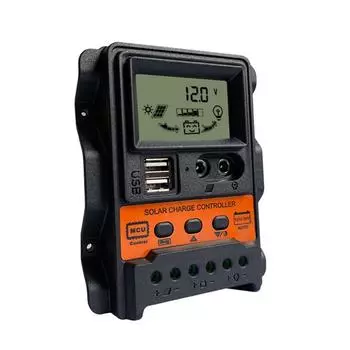 Двойной USB выход фотоэлектрический контроллер питания 12 Вольт 24 Вольт автоматическая идентификация ЖК-дисплей 20A