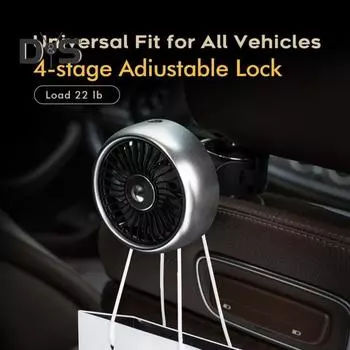 Двойной вентилятор охлаждения заднего сиденья автомобиля с цветной светодиодной подсветкой, 3 скорости, тихая вентиляция, простая установка, вентилятор сиденья автомобиля, вентилятор грузовика RV чёрный