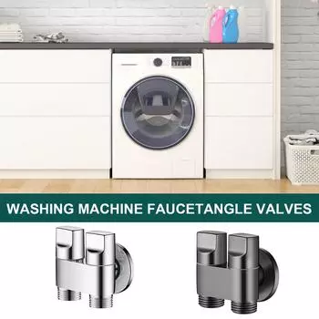Двойной выход G1/2 настенные угловые клапаны туалетные треугольные клапаны металлические для стиральной машины и биде использование в ванной комнате 1
