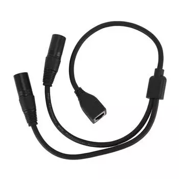 Двойной XLR 3Pin Male to RJ45 Female адаптерный кабель XLR to RJ45 Y-образный разветвительный кабель для контроллера DMX CON