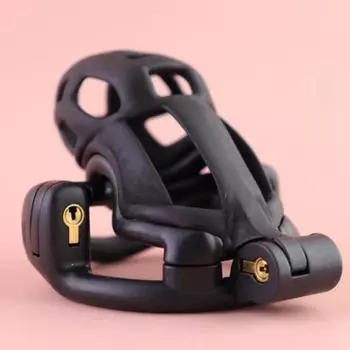 Двойной замок из смолы, черная клетка с кольцом S 43mm