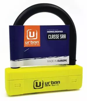 Двойной замок Urban UR120125 U высокой степени защиты, изготовлен из материала 120x125 мм. Навесной замок с защитой от кражи, сертифицирован, 18, 120x125, ЕС, желтый,