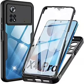 Двойной защитный чехол из ПЭТ-пленки HD для Xiaomi 12T 11T Mi 11 Lite NE 5G POCO X4 Redmi 10C Note 11E 11s 10s Pro 360, защитный чехол для всего тела Redmi Note10 4G 6.43 красный