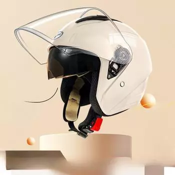 Двойной зеркальный зимний электромобильный шлем, симпатичный женский универсальный солнцезащитный шлем на все времена года для езды на велосипеде, мотоцикле и мотоцикле double mirror